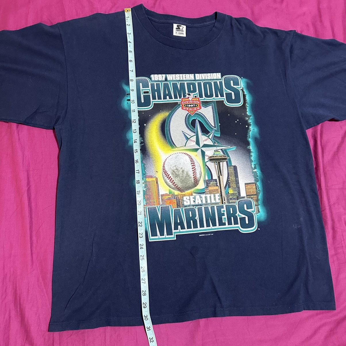 MLB × Starter × Vintage Vintage Seattle Mariners T Shirt 1997 Division Champions Size US XL / EU 56 / 4 - 4 Thumbnail