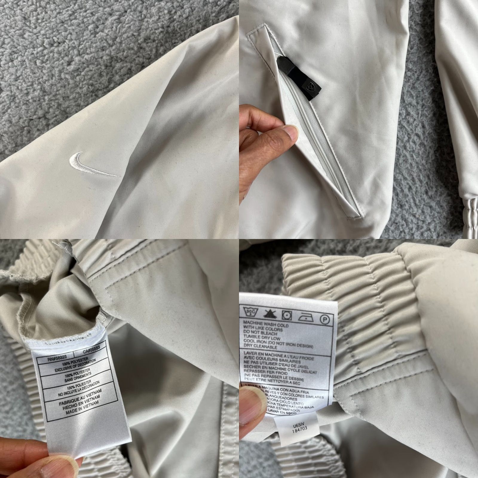 Nike VINTAGE Nike Jacket Mens Large Ivory Windbreaker Golf Outdoors Pullover Sweater Vtg Size US L / EU 52-54 / 3 - 8 Thumbnail