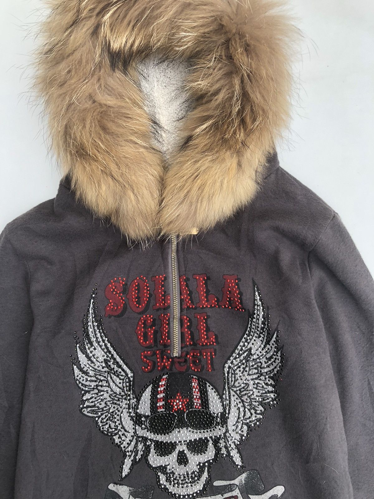 If Six Was Nine × Japanese Brand × Le Grande Bleu (L.G.B.) Faux Zipper Fur Skulls Solala Girl Sweet Hoodie Size US L / EU 52-54 / 3 - 5 Thumbnail