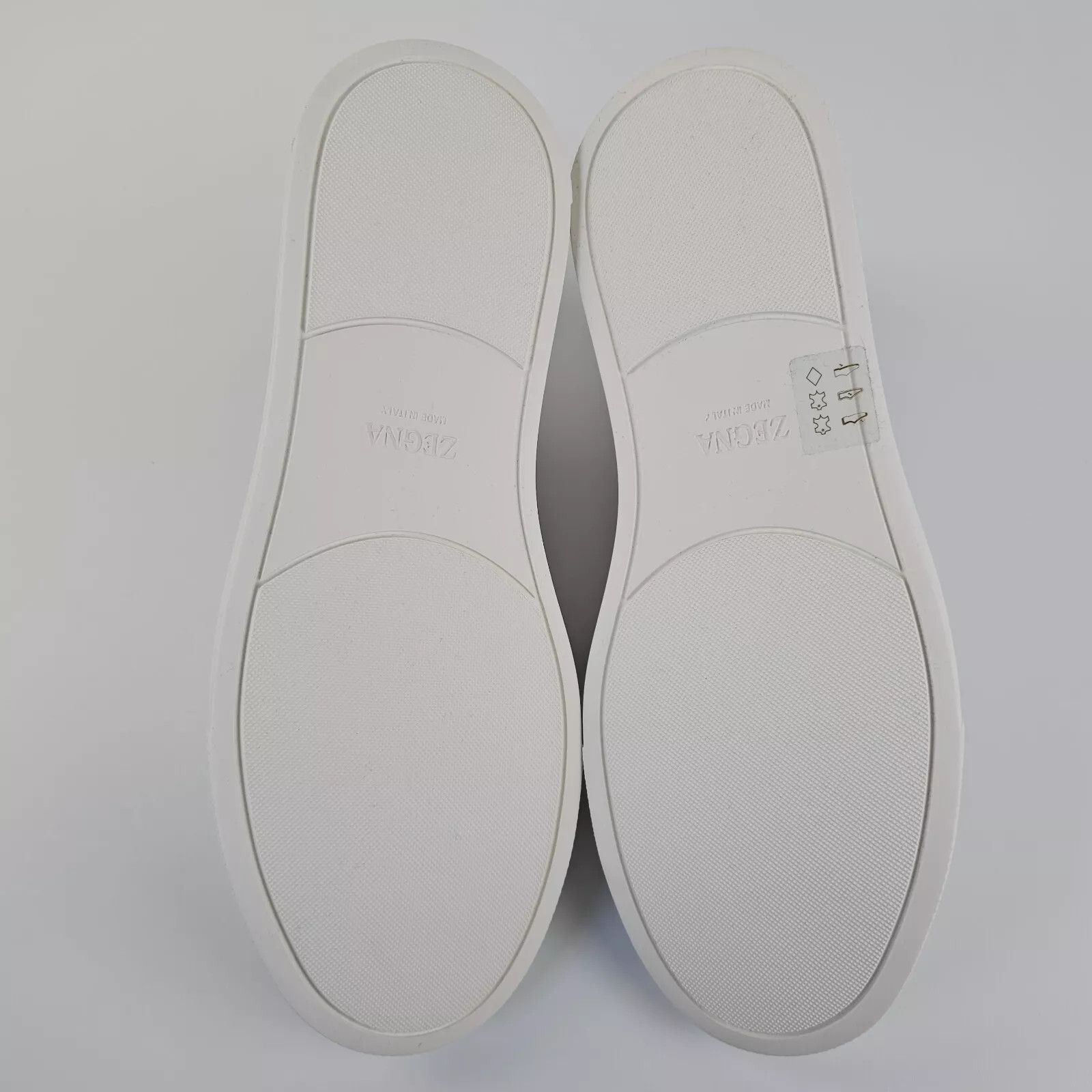 Zegna Triple Stitch White Leather Low Top Sneakers New