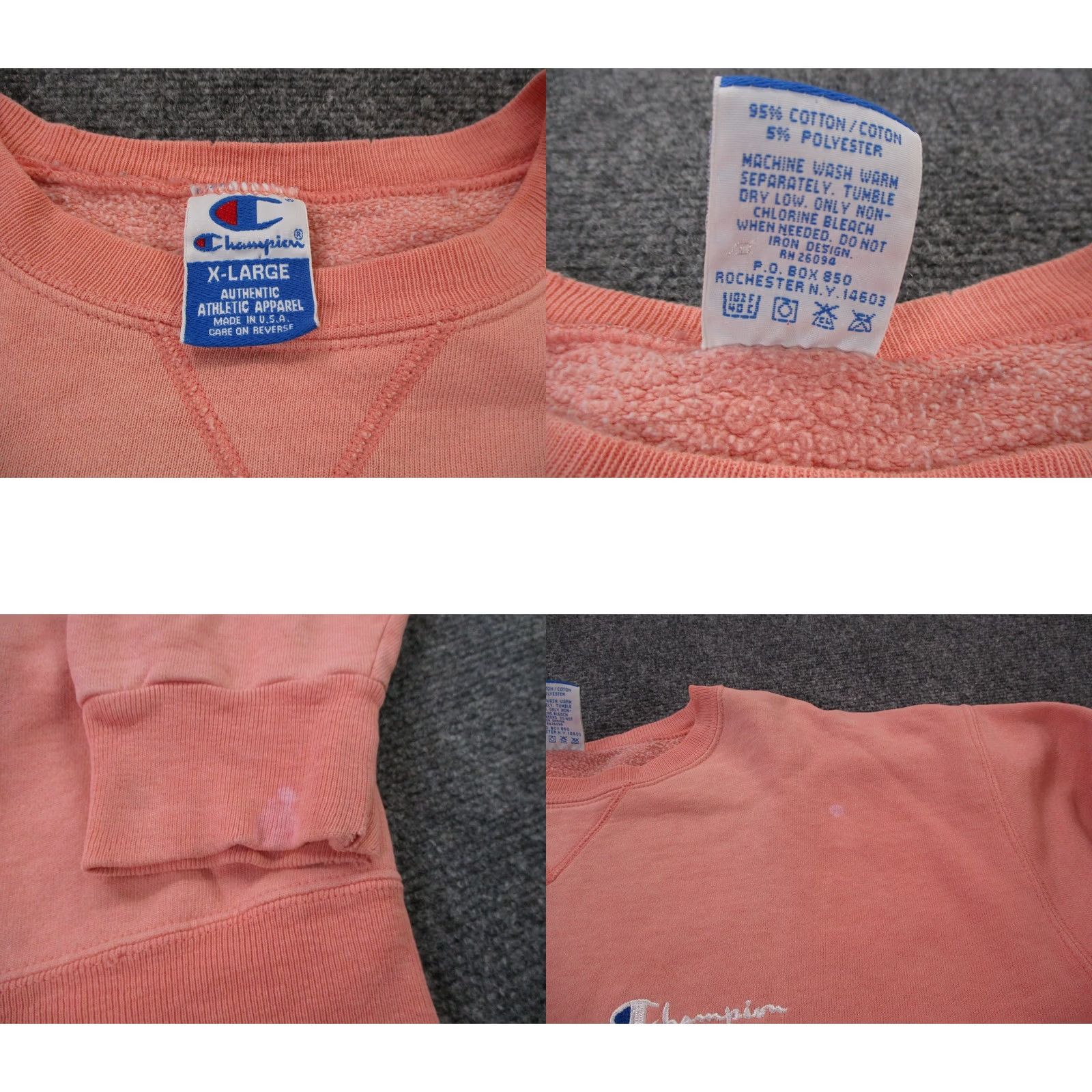Champion VINTAGE Champion Sweatshirt Womens XL Pink Pullover Embroidered USA Made 90s Size XL / US 12-14 / IT 48-50 - 8 Thumbnail