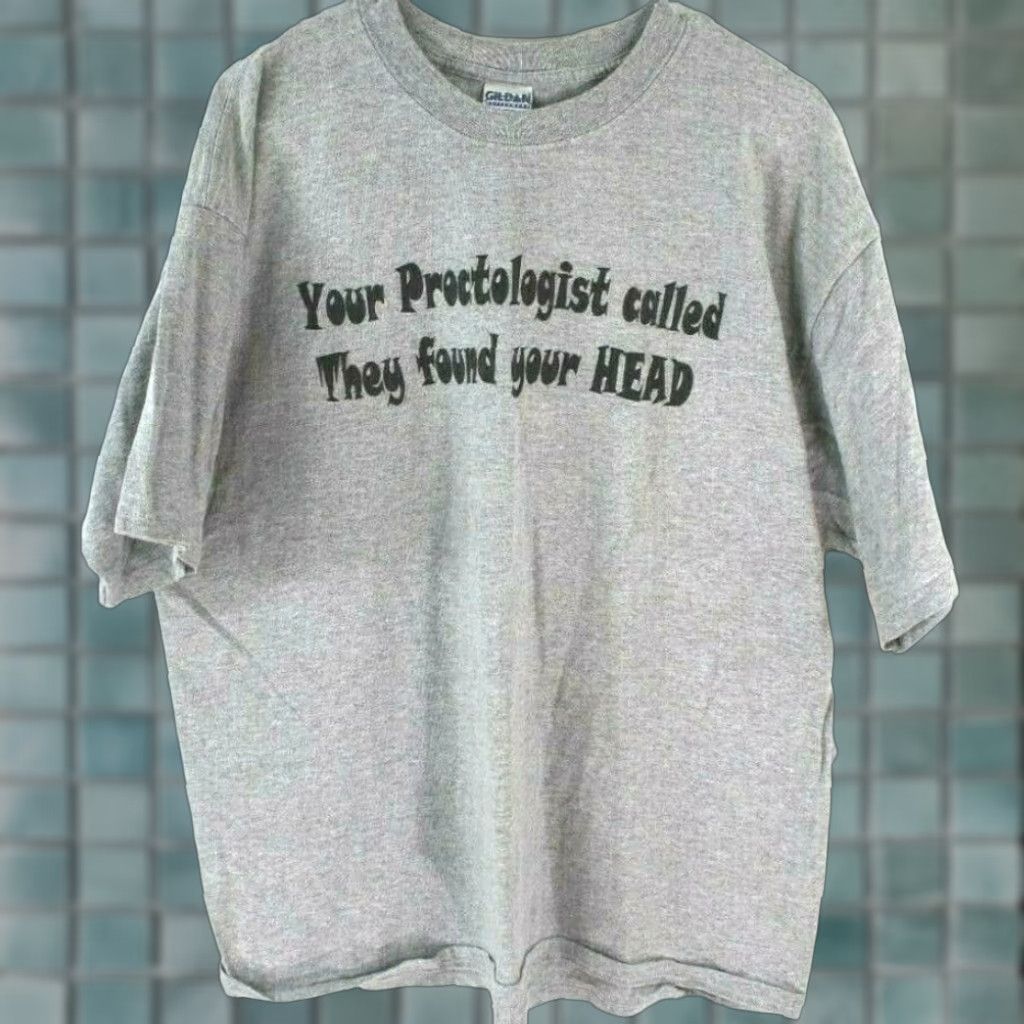 Gildan Gildan They Found Your Head Graphic Print Gray Cotton T Shirt XL Mens Crew Neck Short Sleeve Size US XL / EU 56 / 4 - 1 Thumbnail