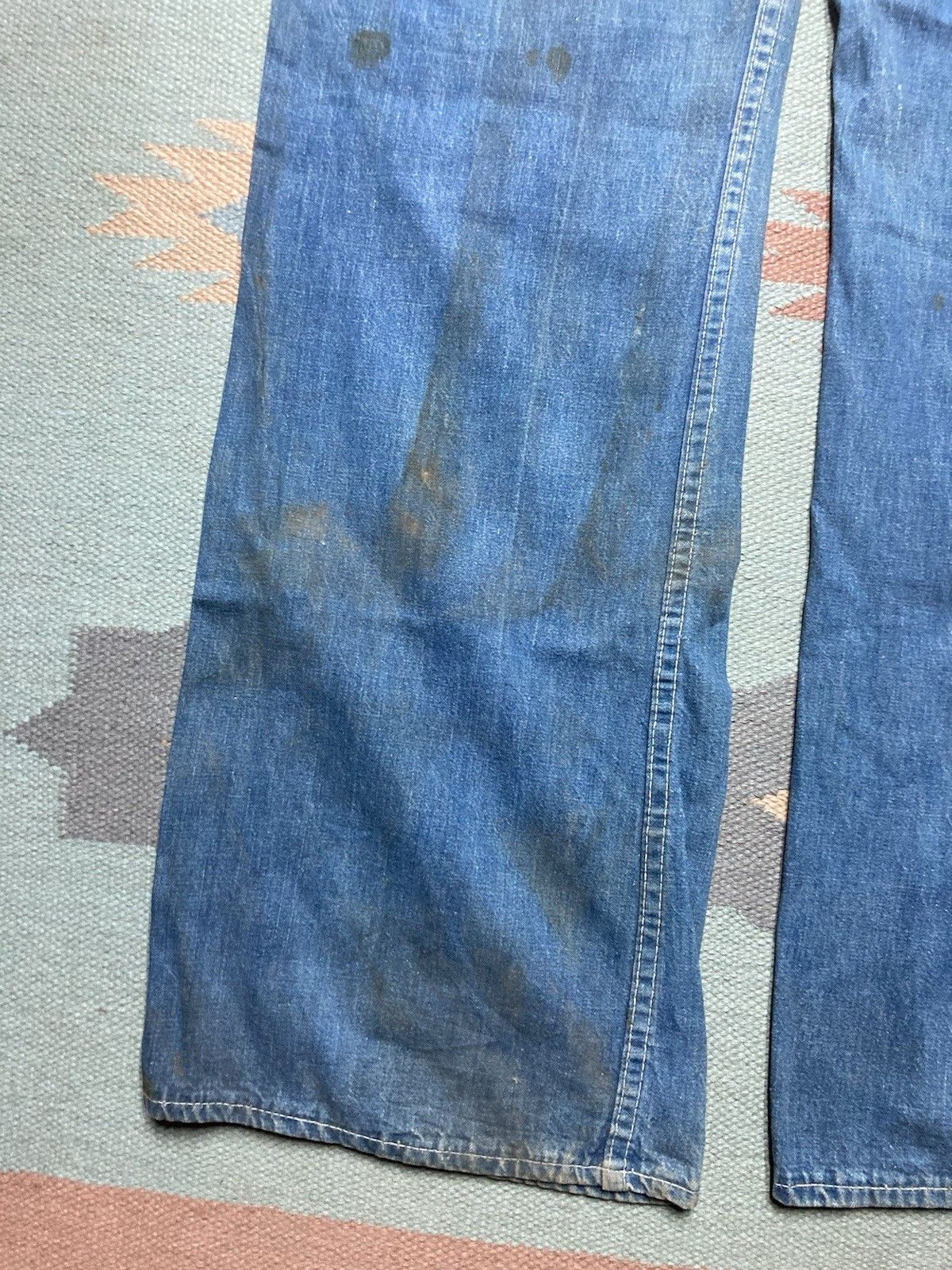 Vintage 60s sweet Orr denim overalls ace of spades faded farm 33x32 Size US 33 - 9 Thumbnail