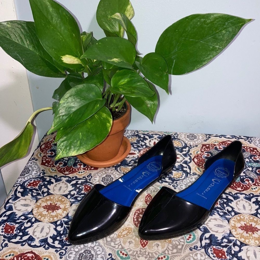 Jeffrey Campbell Jeffery Campbell, Havana Last Jelly Flat D’Orsay Solid Black Patent Women’s 6 M Size US 6 / IT 36 - 5 Thumbnail