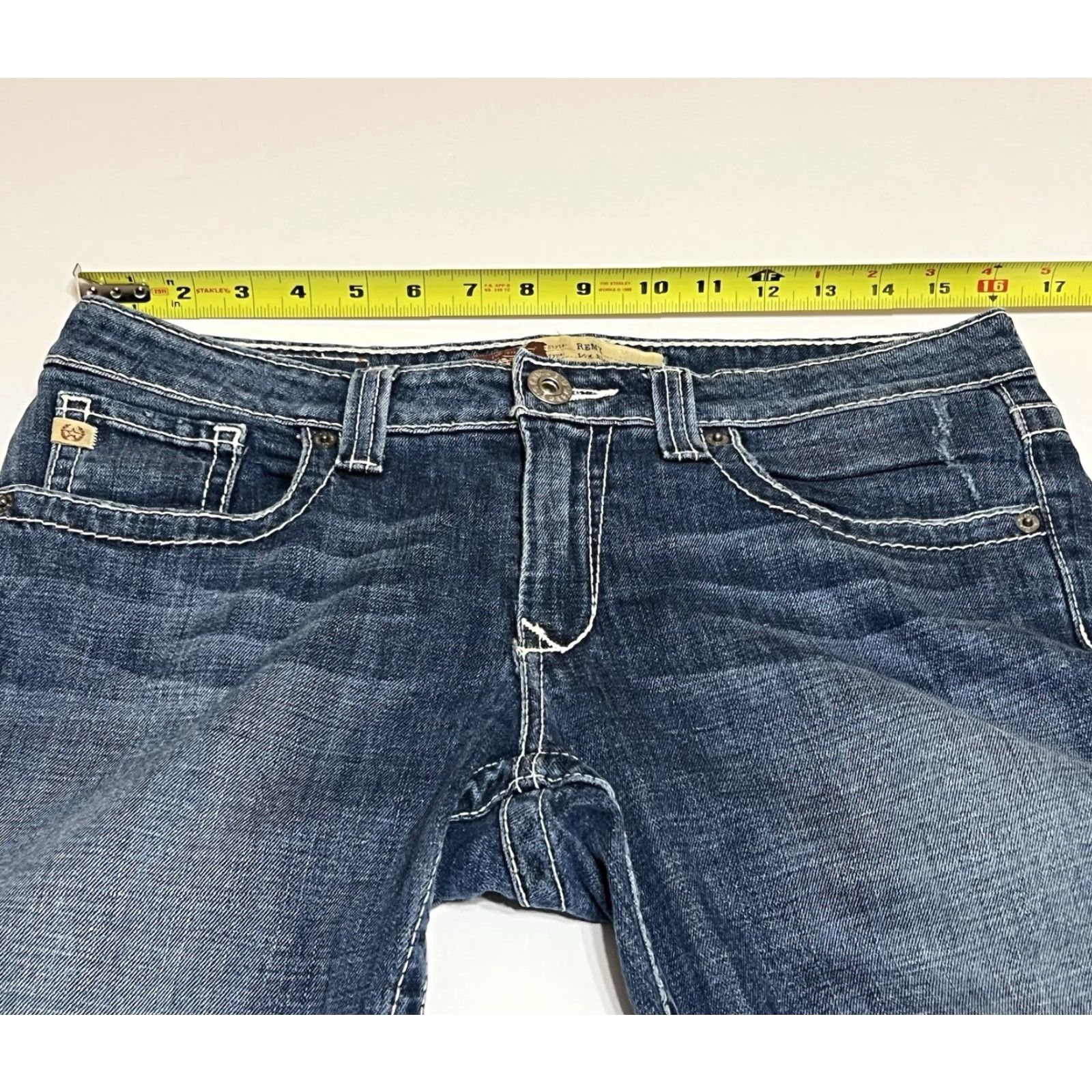 Vintage BIG STAR Jeans Capri Womens 32x24 Blue Denim Low Rise Cropped 5-Pocket Embroidered Vintage? No Size 24" / US 00 / IT 34 - 3 Thumbnail