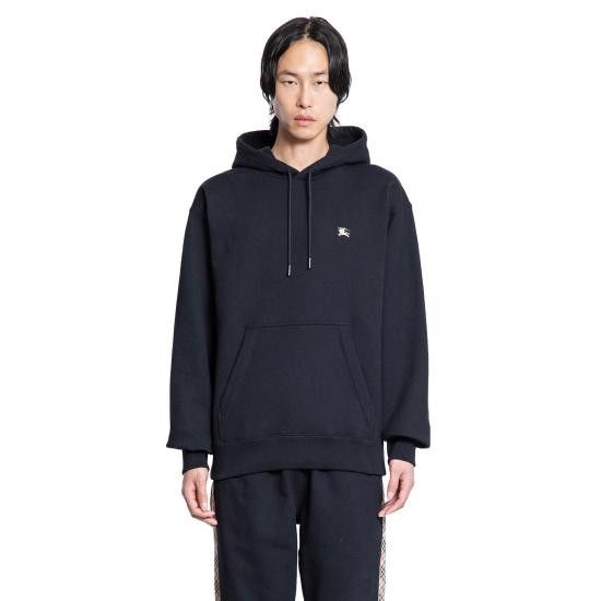パーカー・フーディ BURBERRY Men Hoodies 8110938 A1189 BLACK Cotton sweatshirt with logo embroidery BURBERRY - Nugnes1920