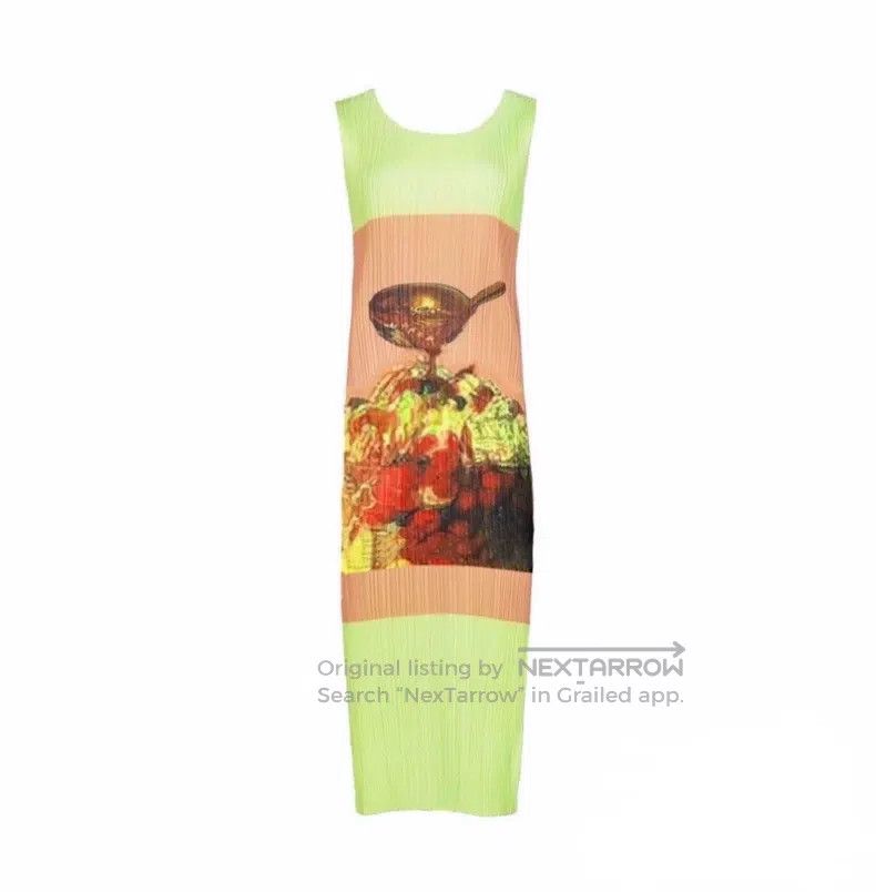 Issey Miyake Issey Miyake size:2 Green pleated mainline dress | Grailed