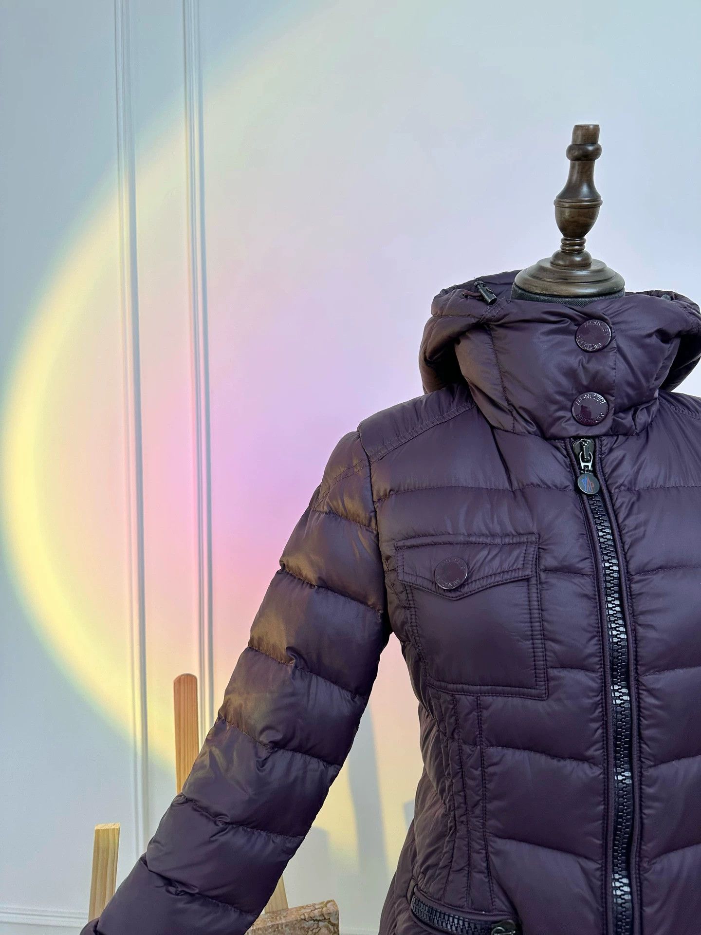 Moncler MONCLER women's deep purple slim down puffer jacket Size XS / US 0-2 / IT 36-38 - 6 Thumbnail