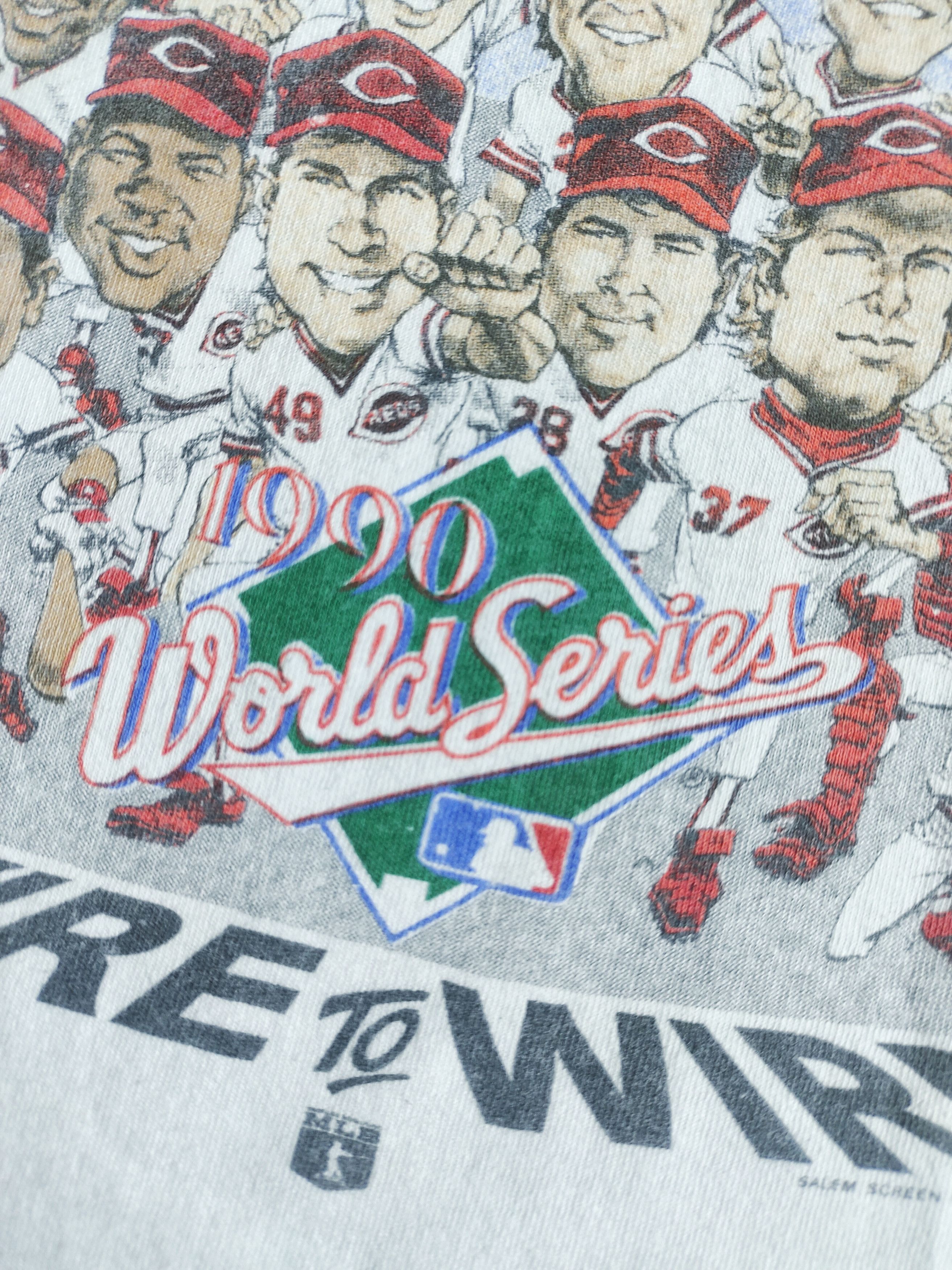 MLB × Salem Sportswear × Vintage Vintage Cincinnati Reds"Wire to Wire" 90s Caricature T-Shirt Size US XL / EU 56 / 4 - 7 Thumbnail