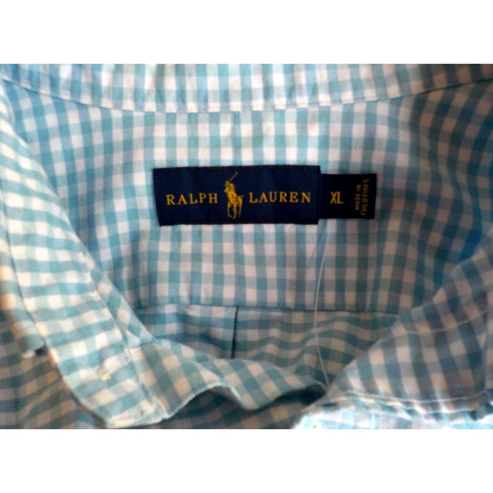 Ralph Lauren RALPH LAUREN Button-Down Shirt LS Teal White 100% Cotton XL Mens Size US XL / EU 56 / 4 - 4 Thumbnail
