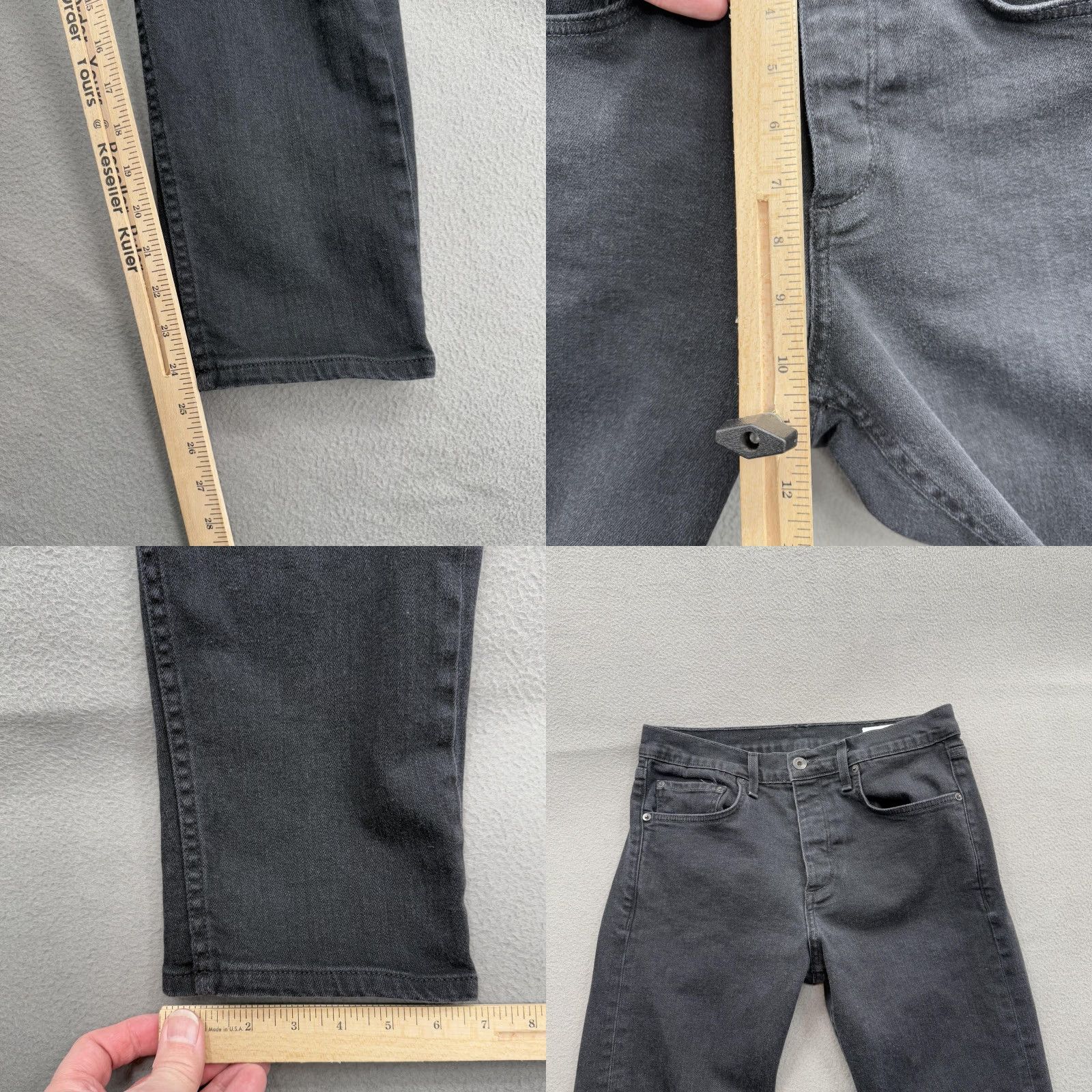 Rag & Bone rag & bone Jeans Mens 30 Black Slim Straight Leg Button Fly M121 Straight Jeans Size US 30 / EU 46 - 8 Thumbnail