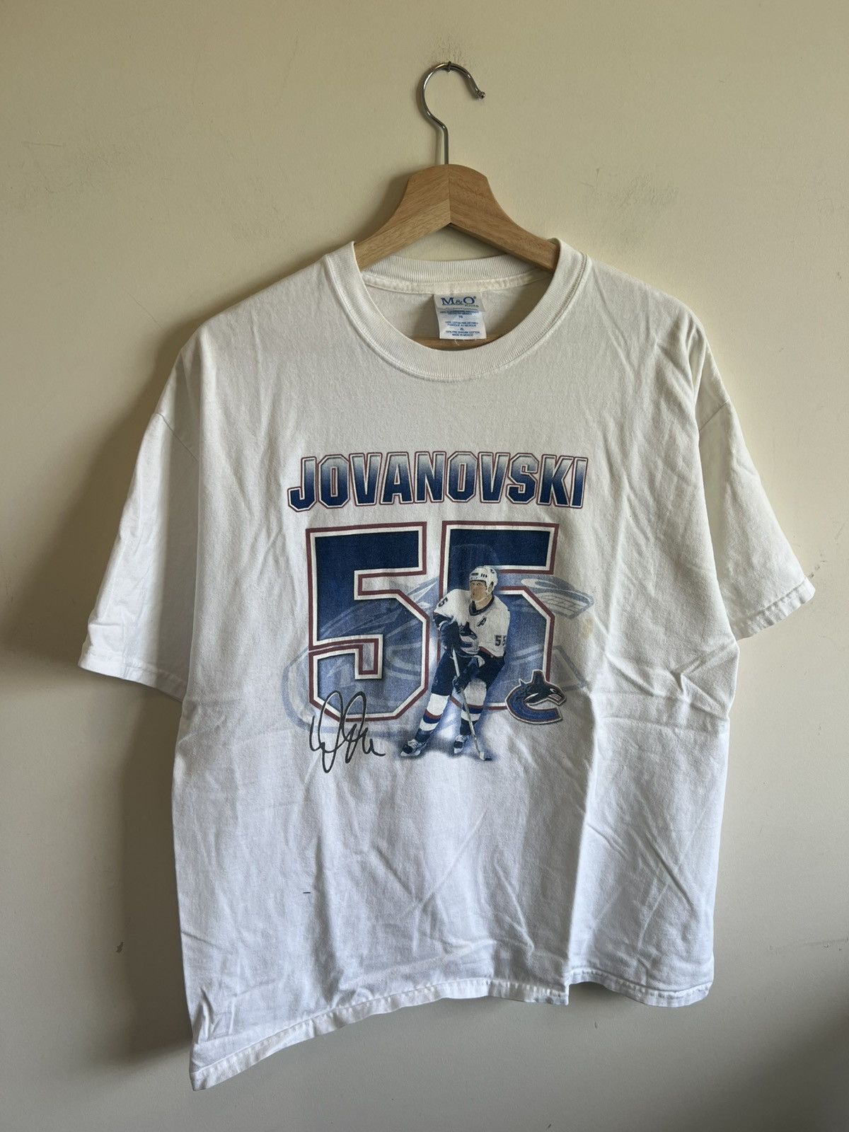 Vintage Vintage Ed Jovanovsky Vancouver Canucks T shirt Size US XL / EU 56 / 4 - 1 Thumbnail