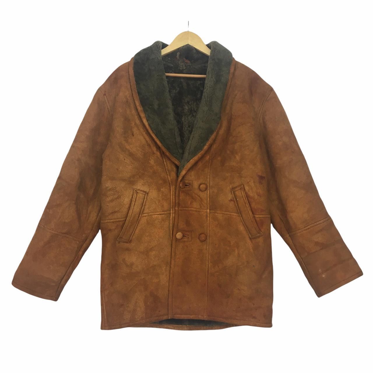 Vintage Vtg ORIGINAL SHEARLING Genuine Suede Jacket Coat Style Size US L / EU 52-54 / 3 - 1 Thumbnail