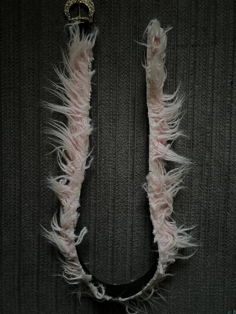 If Six Was Nine × Vintage Vintage Y2K Fuzzy Fur Leather Metal Opium Carti Style Belts Size ONE SIZE - 4 Thumbnail