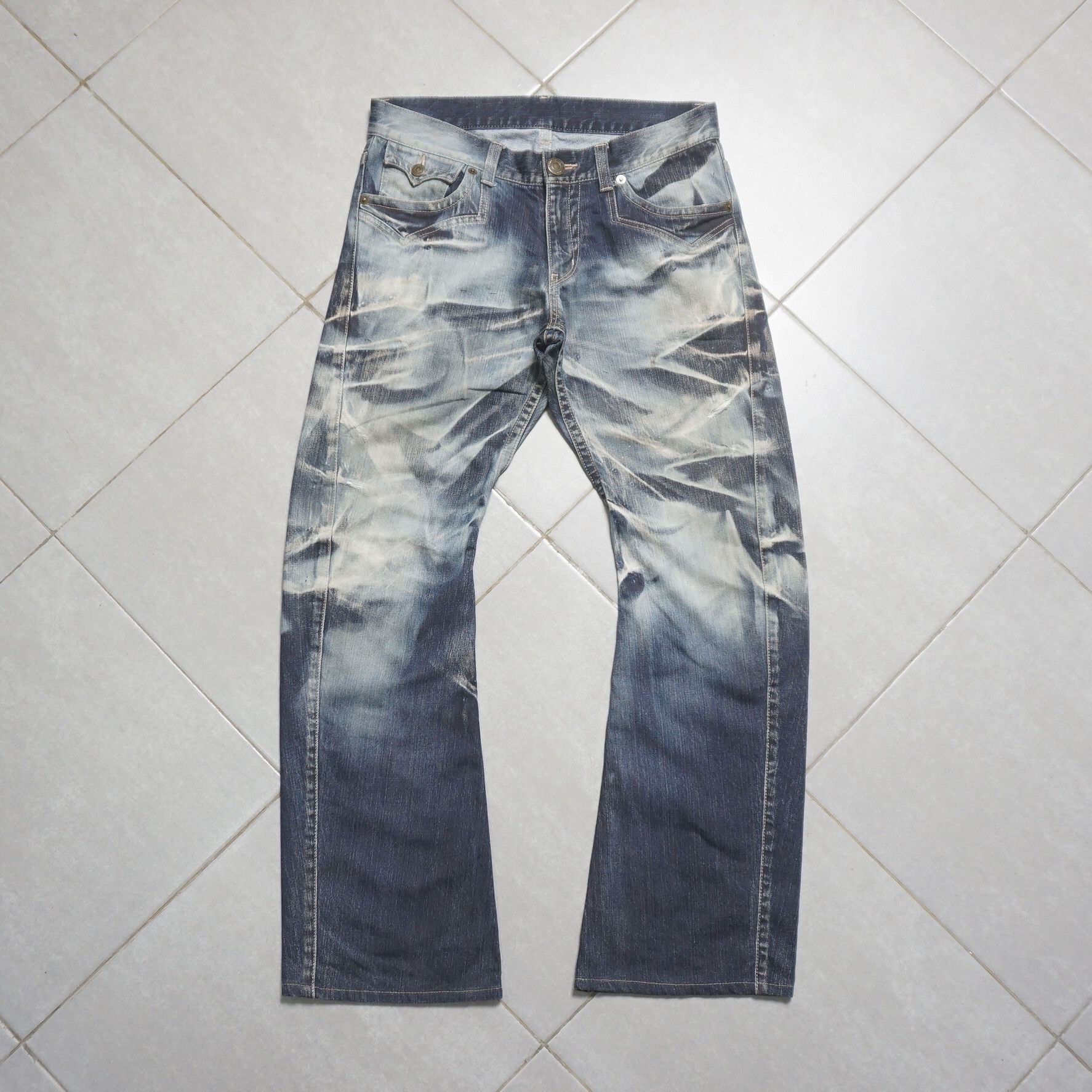 Japanese Brand Crazy distressed Rattle trap denim Size US 34 / EU 50 - 1 Thumbnail