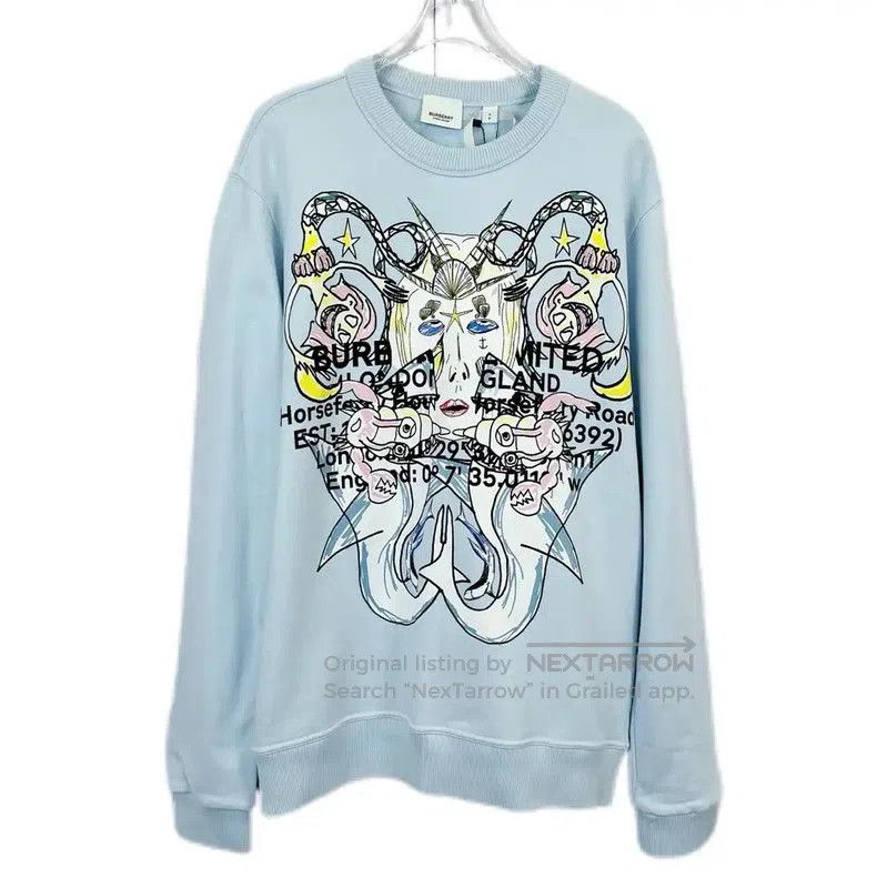 Burberry Burberry Long Sleeve Blue Cotton Sweatshirt. Size S / US 4 / IT 40 - 1 Thumbnail