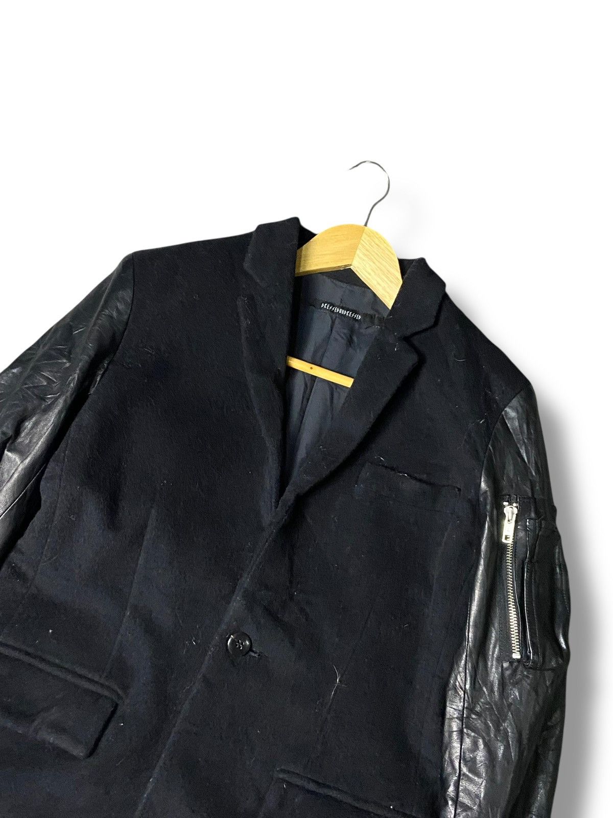 DRESSEDUNDRESSED DRESSUNDRESSED Long Coat with Leather Sleeves (152) Size US XXS / EU 40 - 3 Thumbnail