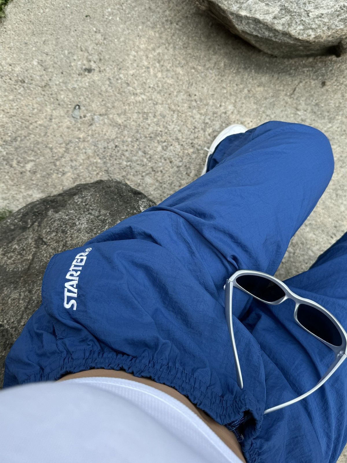 Starter Starter Blue NHL Embroidered Baggy Y2K Track Pants Size US 34 / EU 50 - 2 Thumbnail