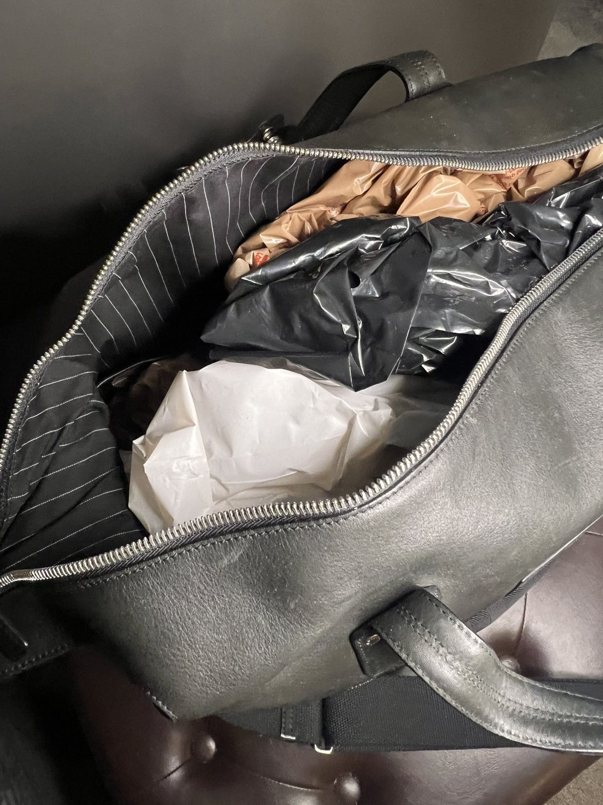 Ghurka Ghurka black leather carry on travel duffle bag Size ONE SIZE - 10 Thumbnail