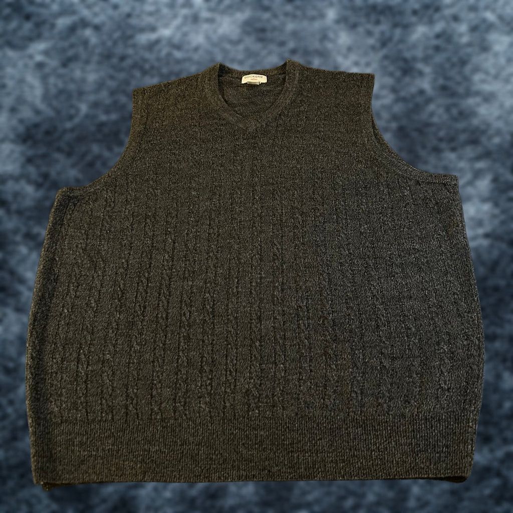 Dockers Dockers Sweater Vest Mens XL Tall XLT Asphalt Gray V-Neck Layering Cable-Knit Pullover Casual Business Casual Shirt/Cardigan Size US XL / EU 56 / 4 - 1 Thumbnail