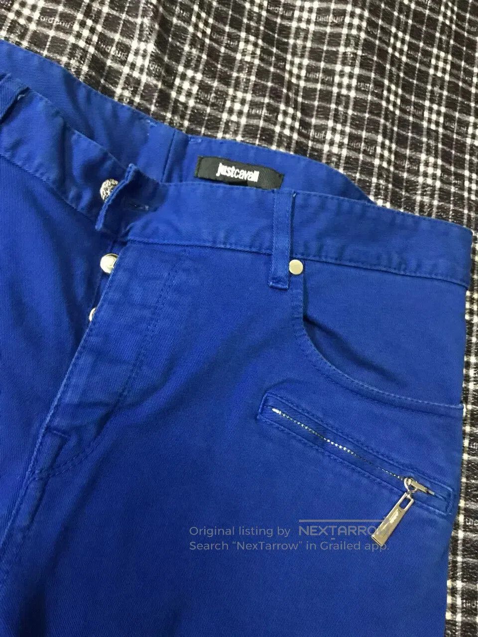 Just Cavalli Just Cavalli Blue Washed Biker Jeans. Size US 32 / EU 48 - 1 Thumbnail