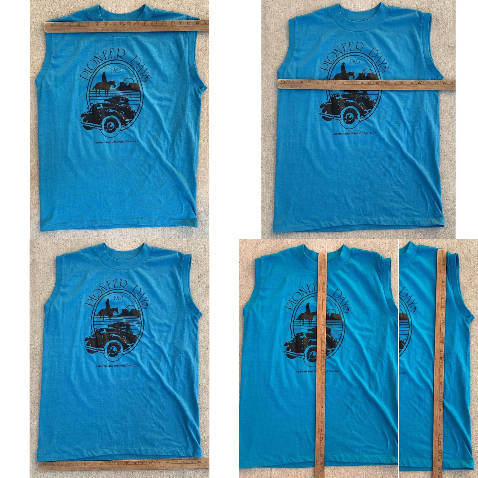 Vintage VINTAGE Sunbelt Sportswear Pioneer Days 1983 Chico State University Muscle Tee Sleeveless T Shirt L Men California University 80s Graphic Print Size US L / EU 52-54 / 3 - 11 Thumbnail