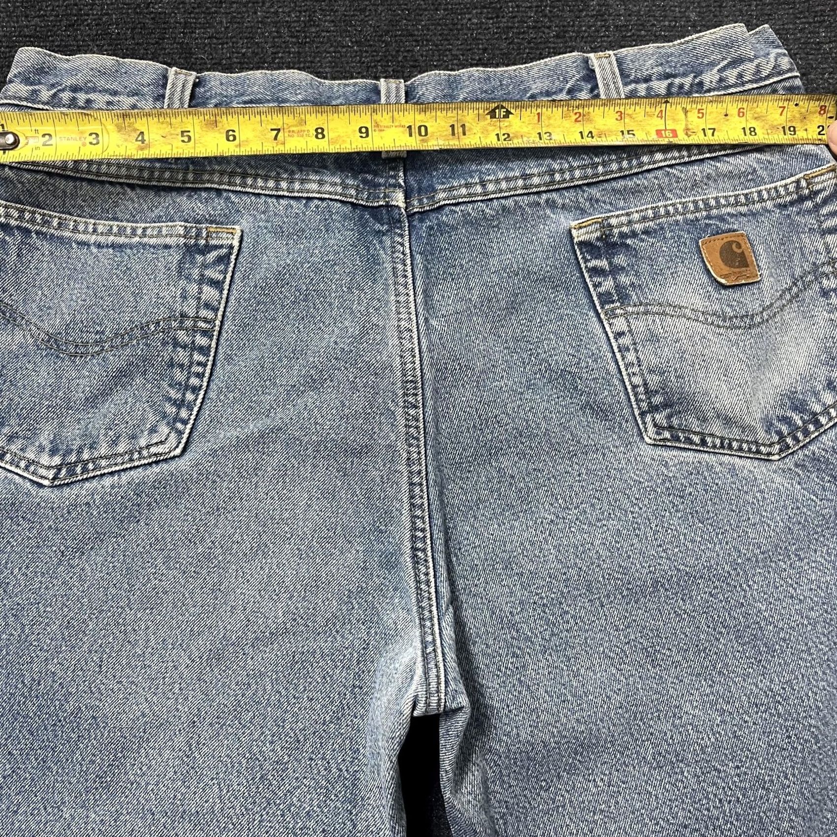 Carhartt Carhartt Jeans Mens Large Light Wash Blue Denim Relaxed Fit Workwear Pants Size US 37 - 2 Thumbnail