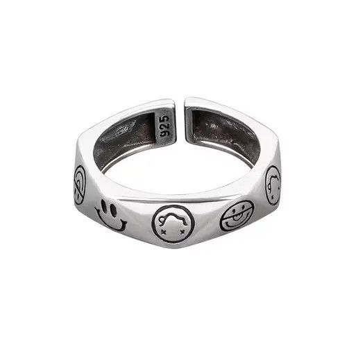 Jewelry Smiling Face Ring Size ONE SIZE - 3 Thumbnail