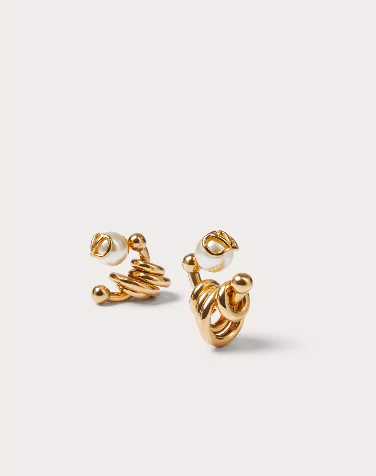 Valentino oc11z0725 Size:OS/Metal And Glass Bead Earrings in Golden Size ONE SIZE - 3 Thumbnail