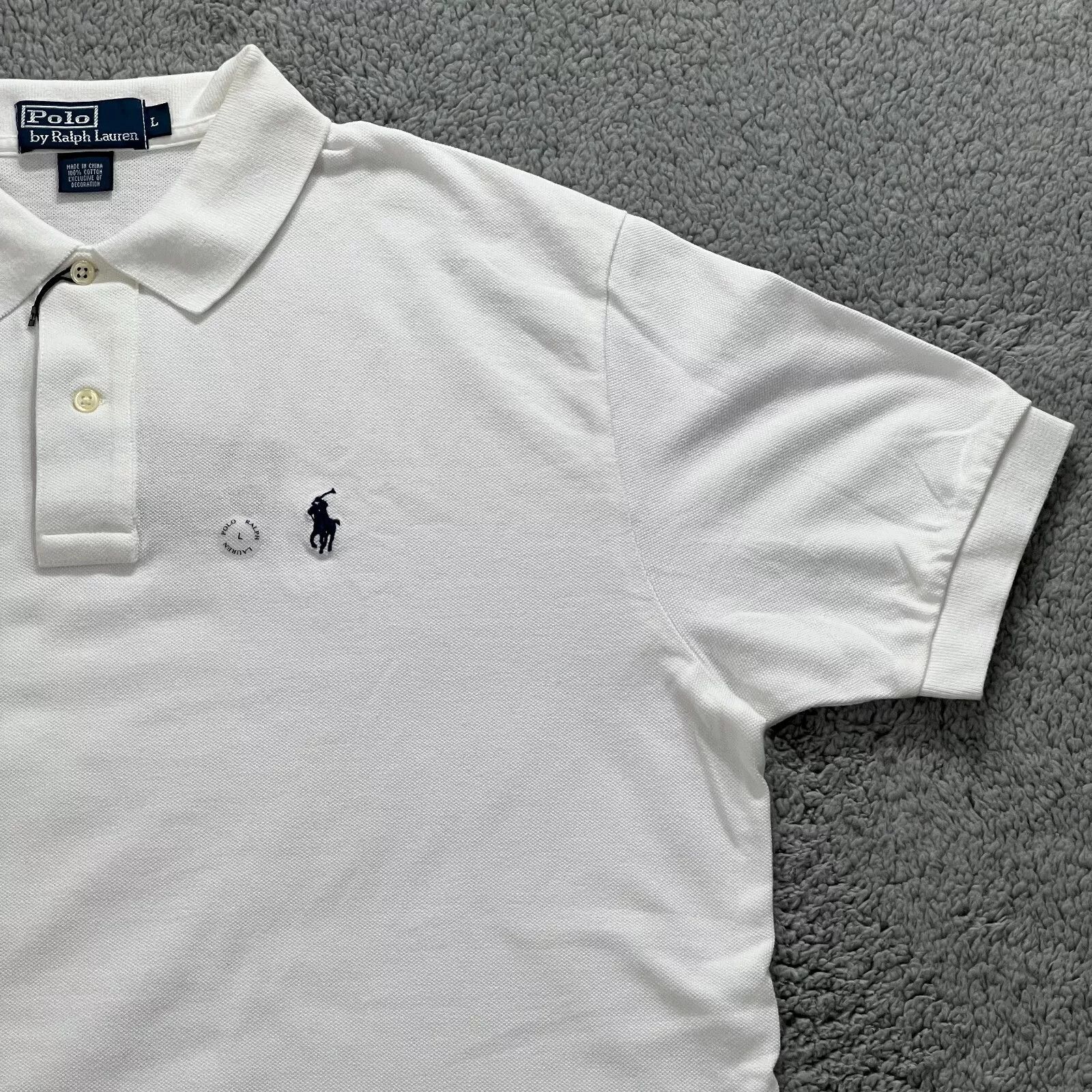 Polo Ralph Lauren Polo Ralph Lauren Cotton Mesh Polo White Men's Size L Size US L / EU 52-54 / 3 - 4 Thumbnail