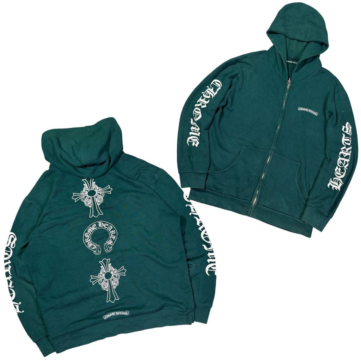 Chrome Hearts Chrome Hearts Leather Tag Green Quarter Zip | Grailed