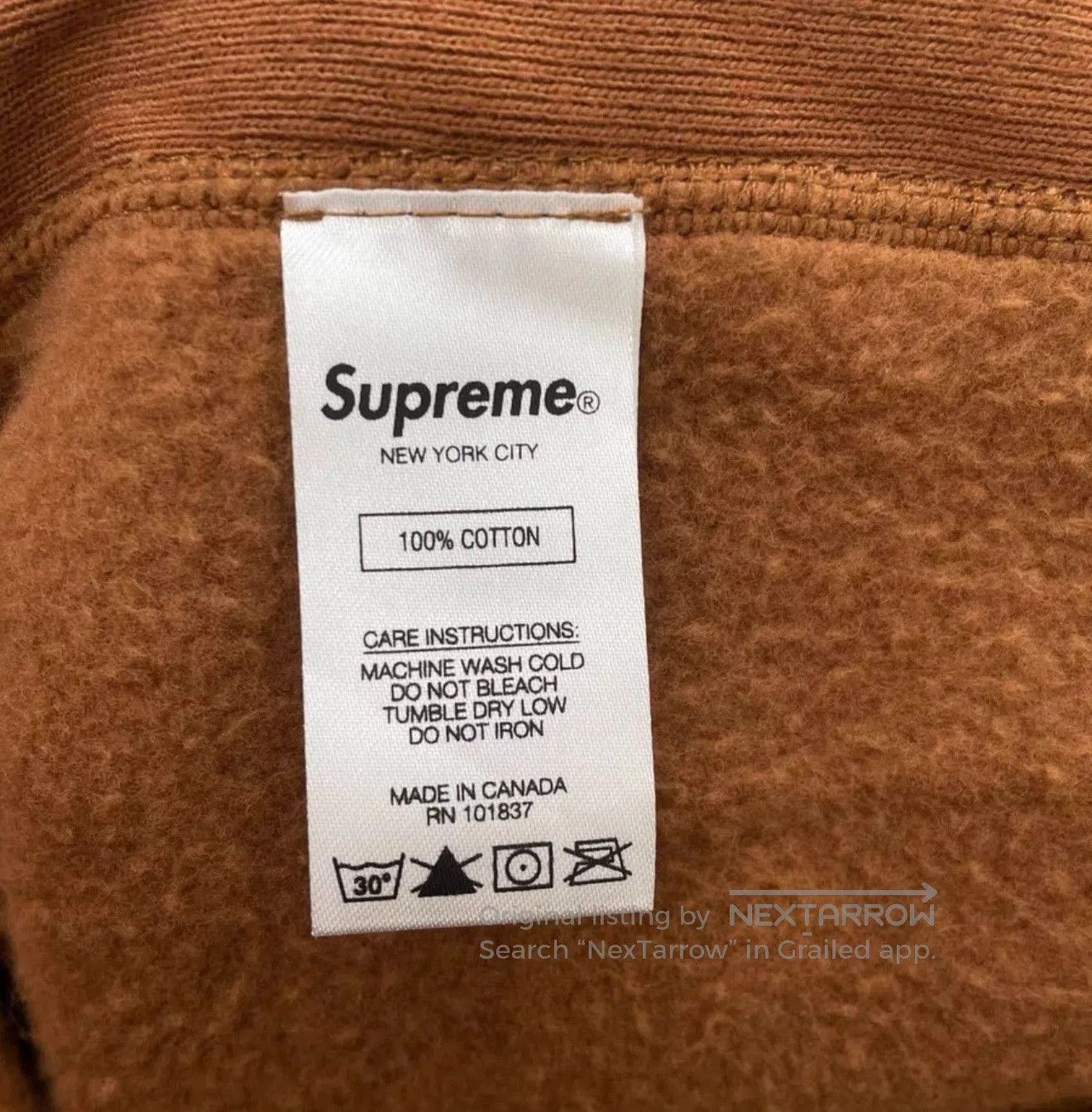 Supreme Brown Hoodie with Drawstrings and Front Pocket . Size US M / EU 48-50 / 2 - 5 Thumbnail