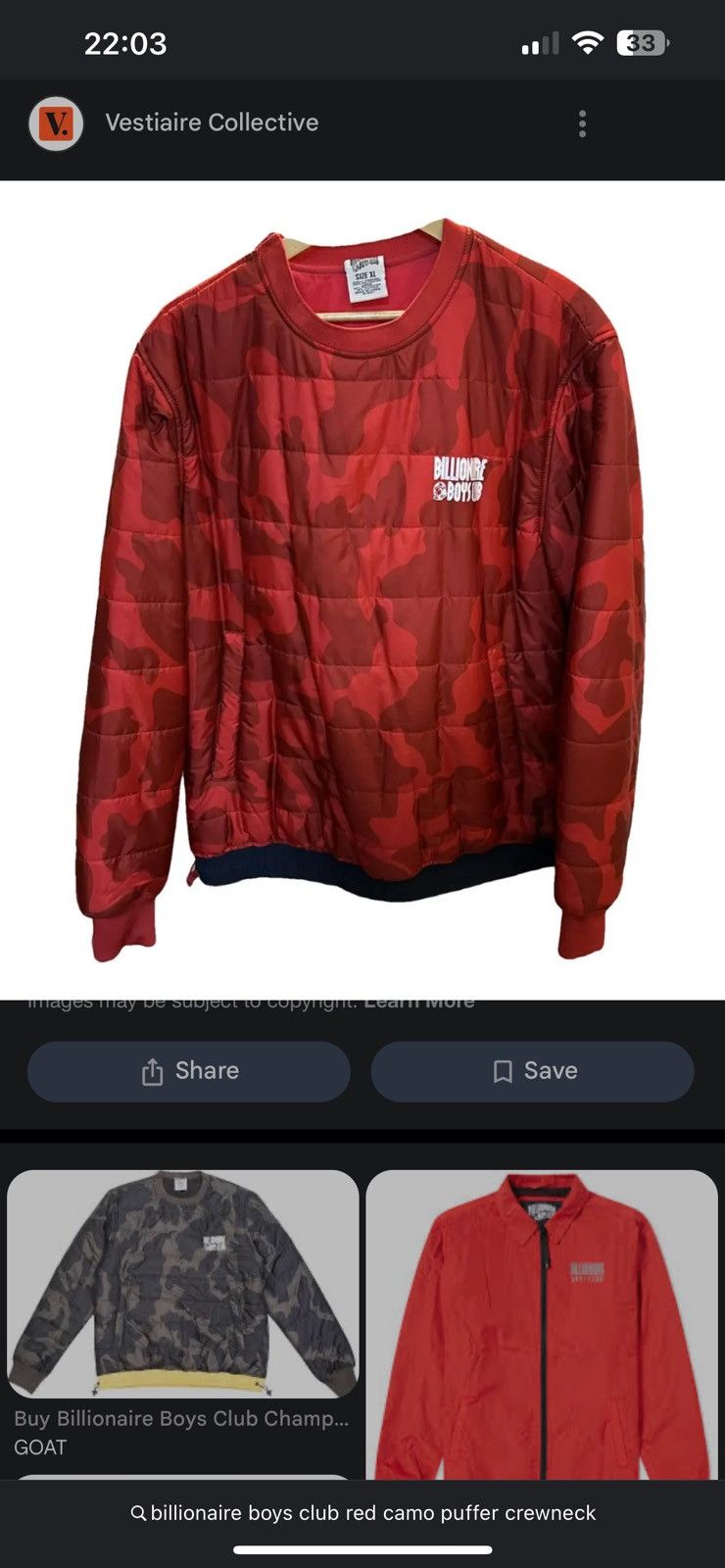 Billionaire Boys Club BILLIONAIRE BOYS CHAMPION DOWN CREWNECK SWEATER Size US M / EU 48-50 / 2 - 1 Thumbnail