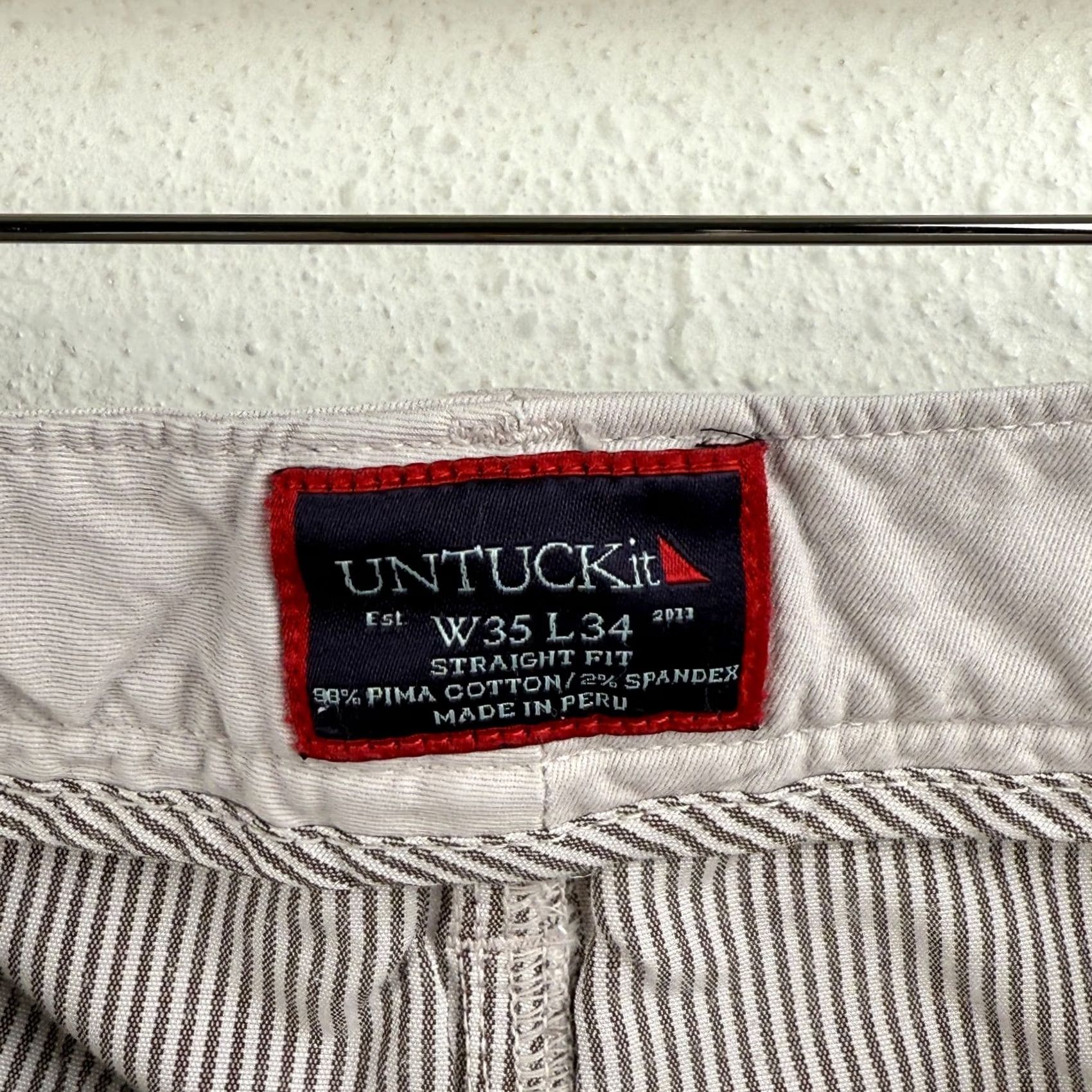 UNTUCKit Untuckit Pants Straight Fit 34x32 Gray Men's Dress Pants Flat Front Canvas Cotton Spandex 34 Inseam 32in Size US 34 / EU 50 - 5 Thumbnail