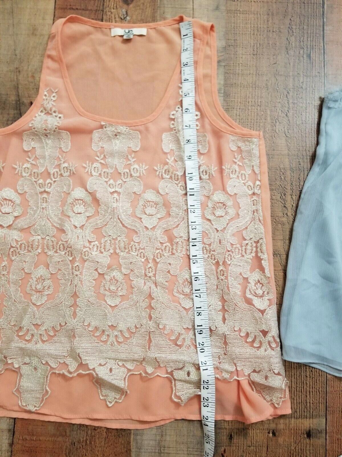 Designer Womens Tank Top Lot Medium Dressy Silk Orange Silver Size M / US 6-8 / IT 42-44 - 10 Thumbnail
