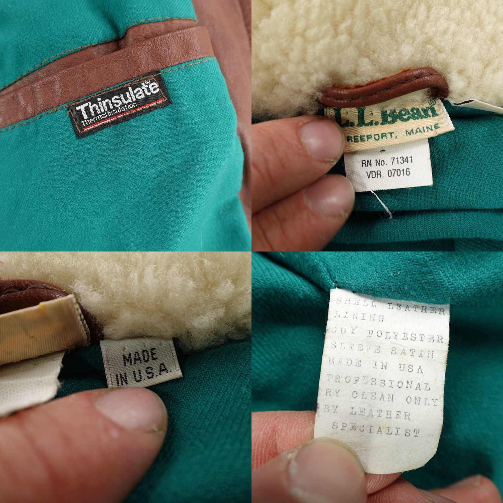 Vintage Vintage Yes LL Bean Jacket Mens Medium Brown Leather Sherpa Aviator Coat Lined 80s Clothing Size US M / EU 48-50 / 2 - 8 Thumbnail