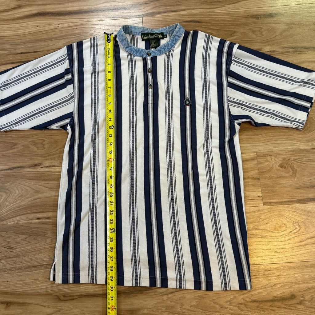 J Brand Knights of Round Table Men’s XL Striped Henley Shirt Size US XL / EU 56 / 4 - 5 Thumbnail