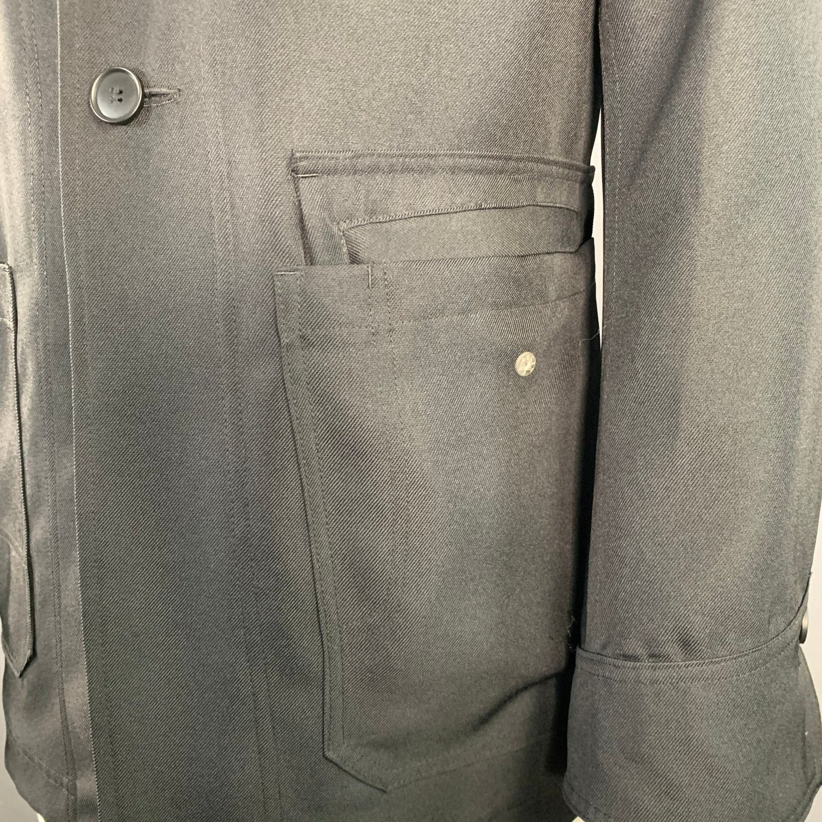Diet Butcher Slim Skin DIET BUTCHER Size L Black Twill Polyester Utility Jacket Size US L / EU 52-54 / 3 - 2 Thumbnail