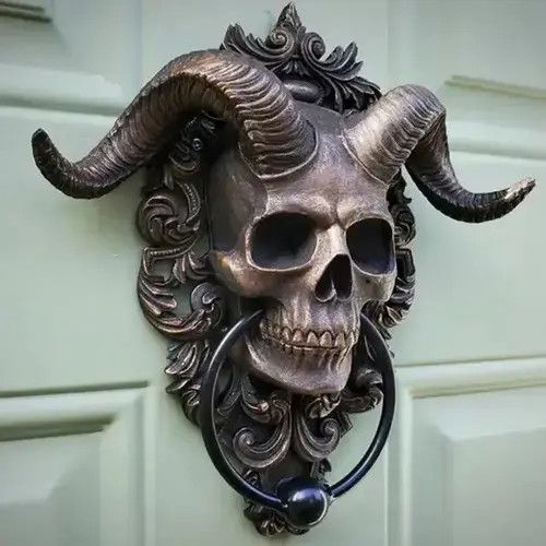 Other Horned Skull Statue Hanging Doorknocker Size ONE SIZE - 1 Thumbnail