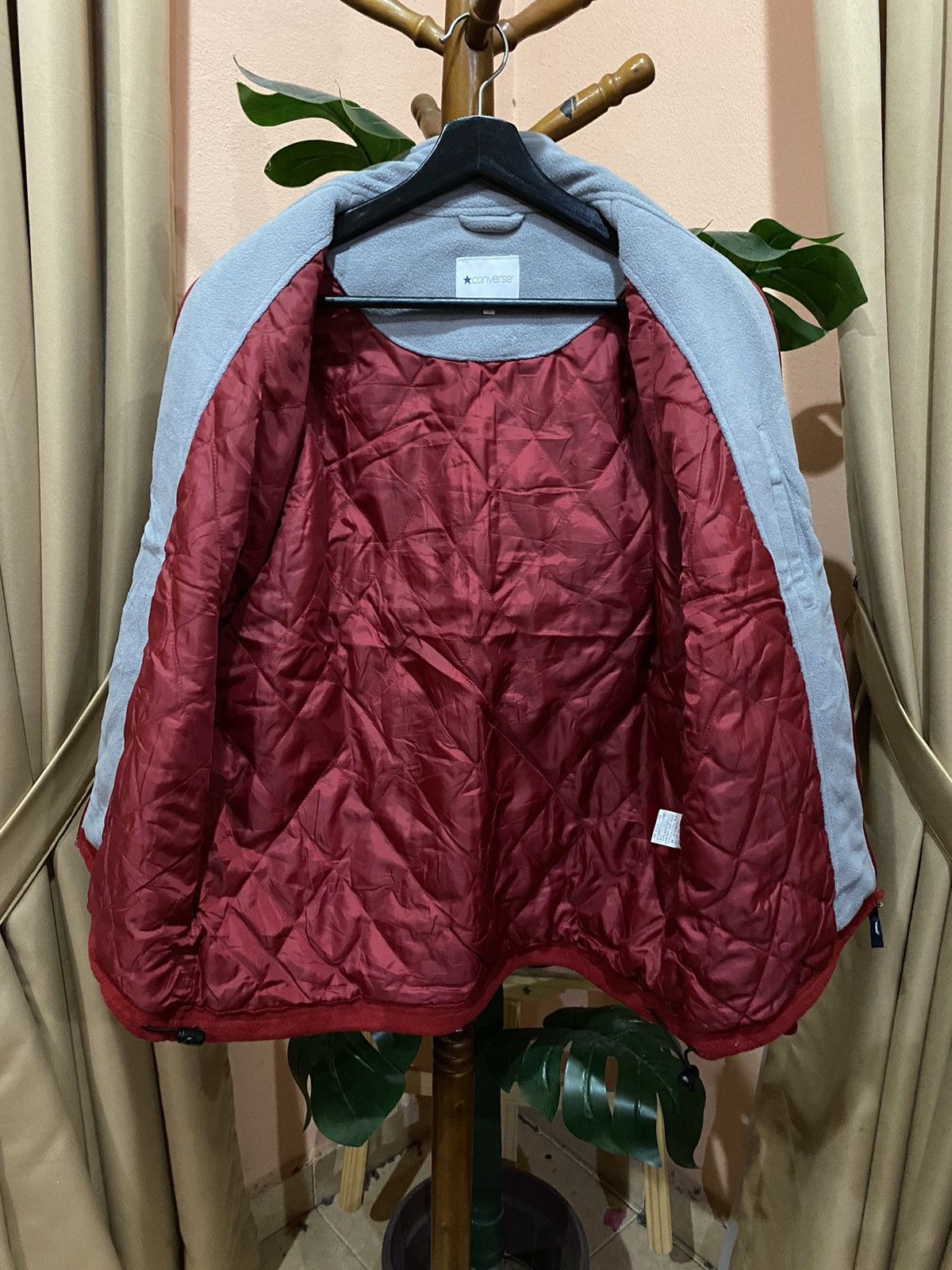 Converse Converse Red Fleece Jacket Full-Zip Warm Outerwear Size US S / EU 44-46 / 1 - 8 Thumbnail