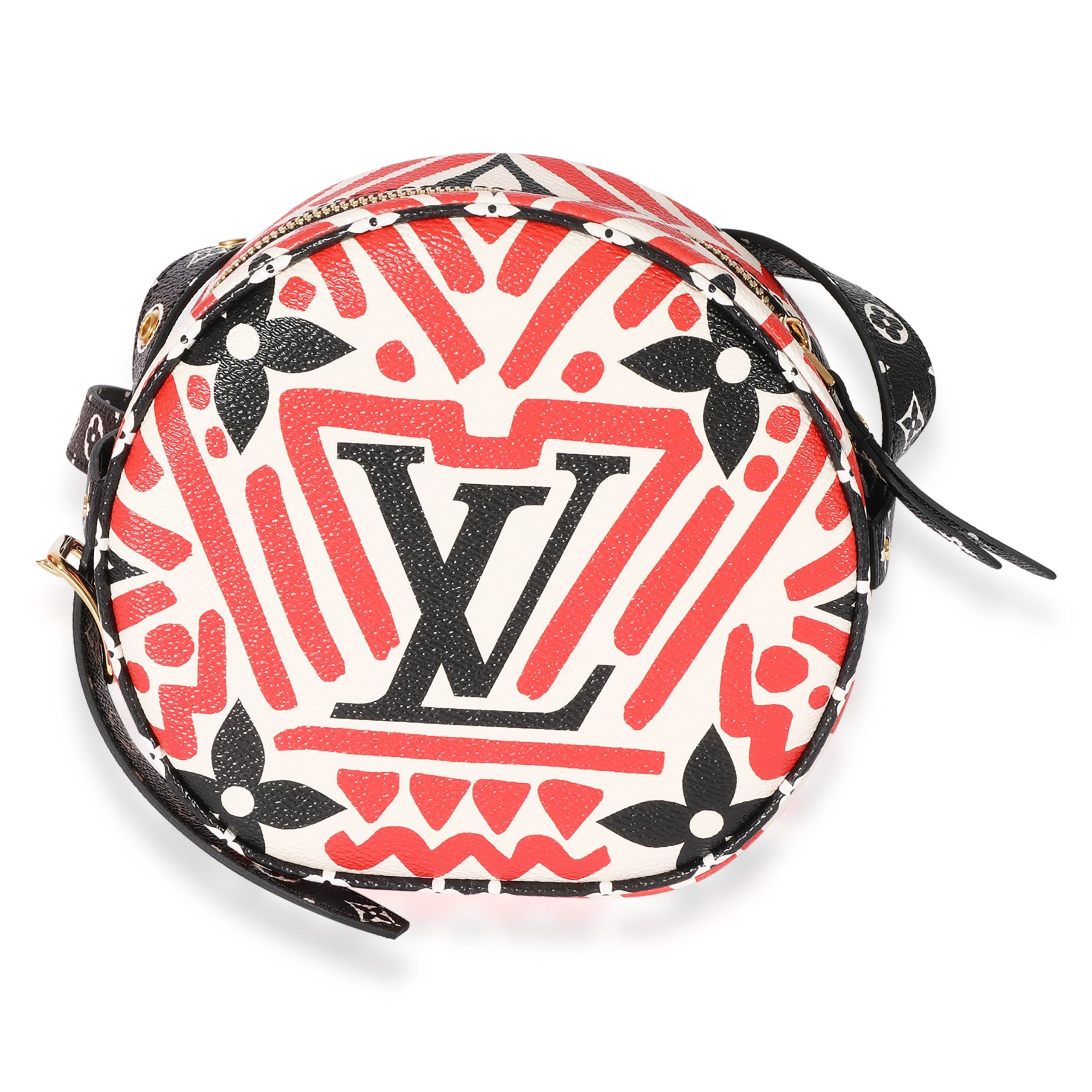 image of Louis Vuitton Cream & Red Giant Lv Crafty Boite Chapeau Souple Pm in Orange, Women's