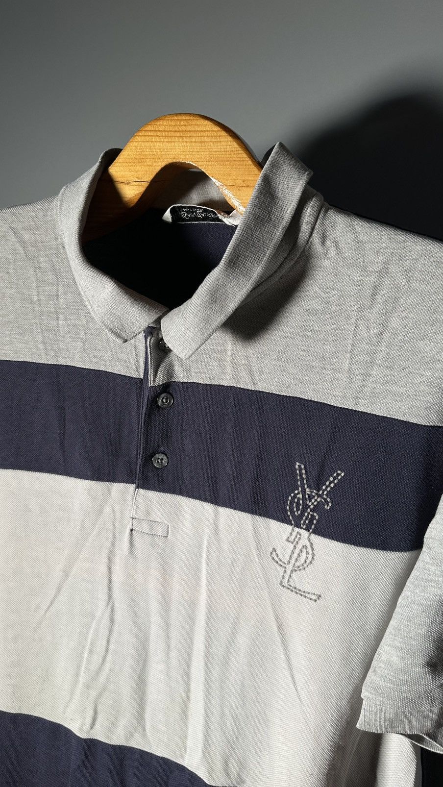 Yves Saint Laurent Vintage Yves Saint Laurent YSL big logo striped polo t-shirt Size US XXL / EU 58 / 5 - 6 Thumbnail