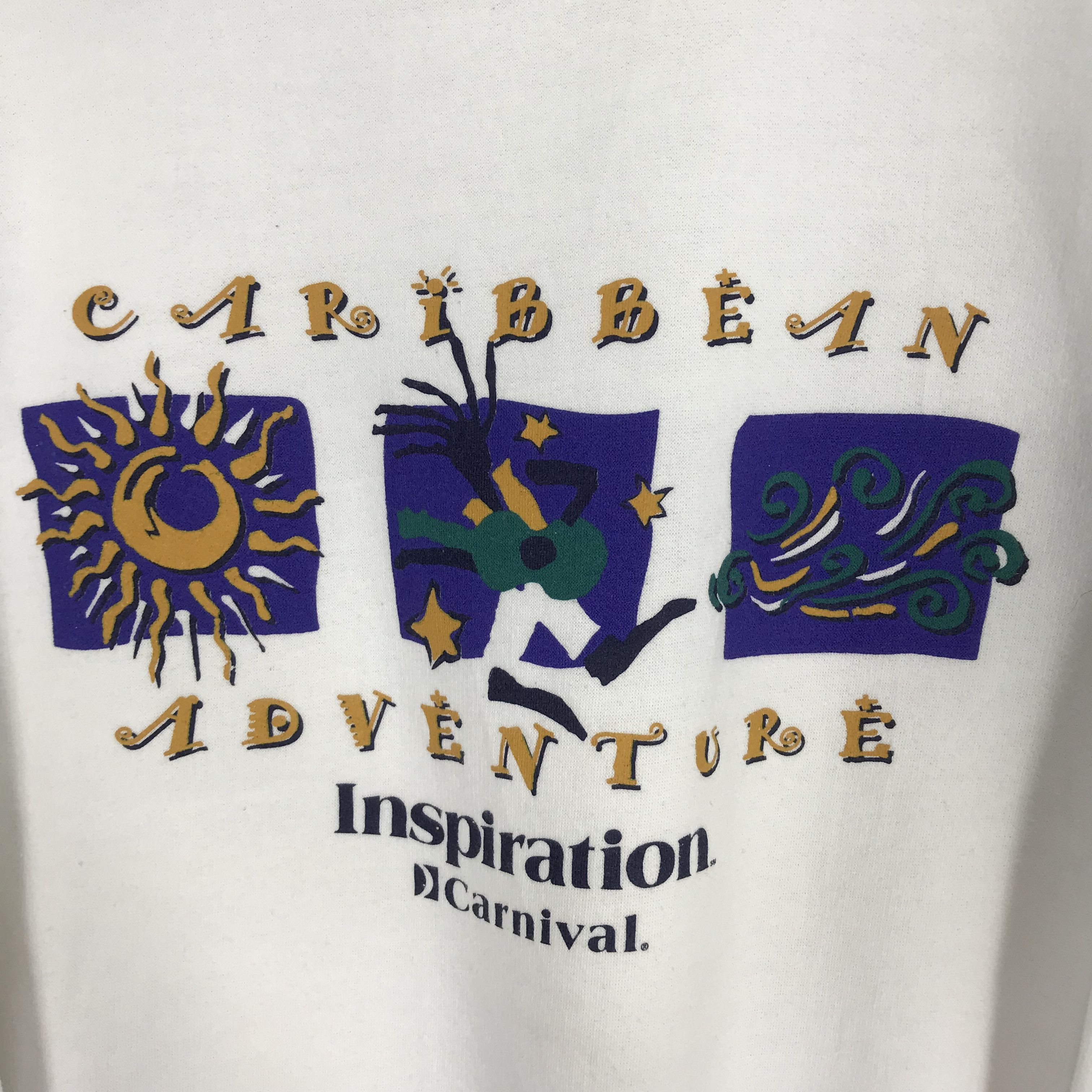 Gear for Sports Vintage 90's Caribbean Adventure White Sweatshirt - 281 Size US L / EU 52-54 / 3 - 4 Thumbnail