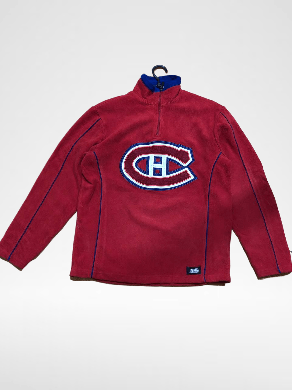 NHL Sportwear Red Sweatshirt Zip 1/4 Big Logo NHL Size US S / EU 44-46 / 1 - 1 Thumbnail