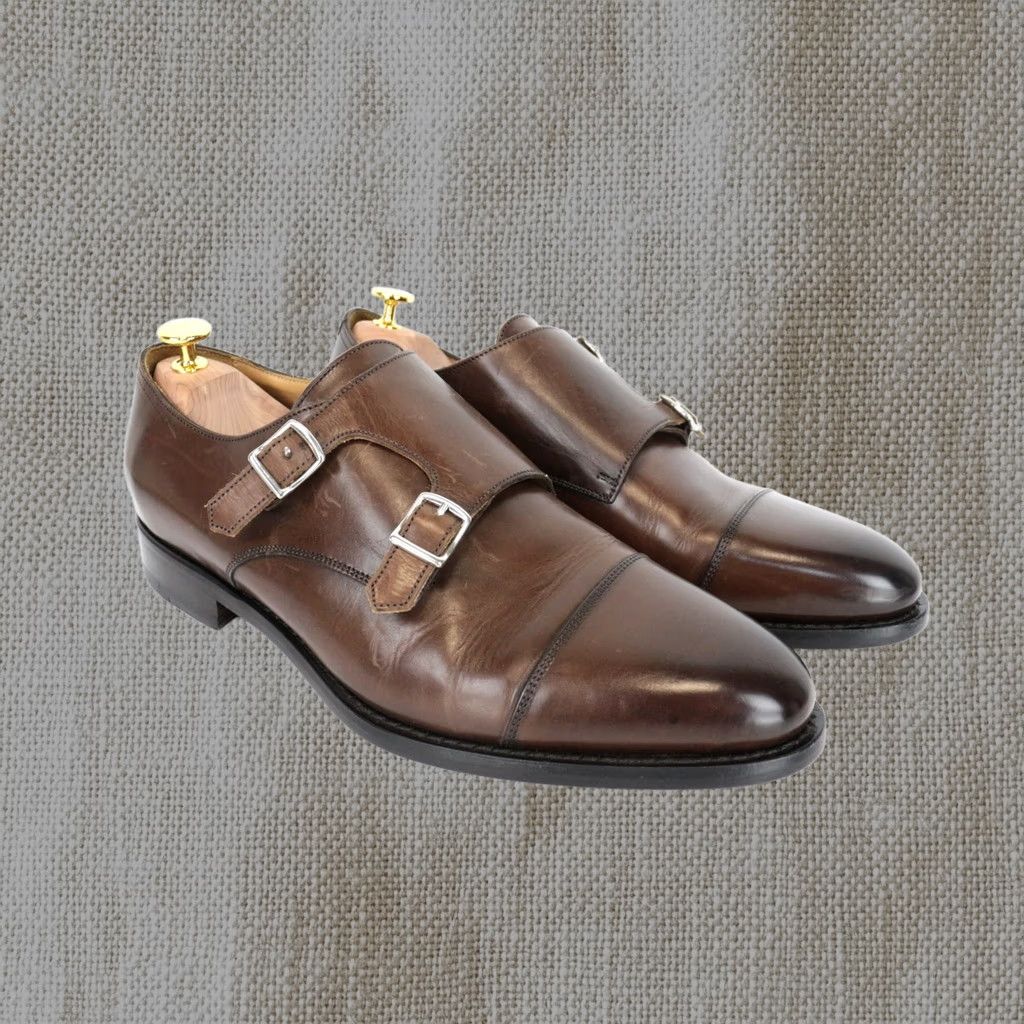Suitsupply Shoes Casual Leather Brown Double Buckle Classic Formal Eu43 Men, Men's (Size 10)