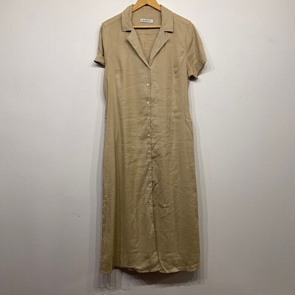American Giant American Giant Women's Utility Tan Maxi Belted Shirt Dress L Size L / US 10 / IT 46 - 4 Thumbnail
