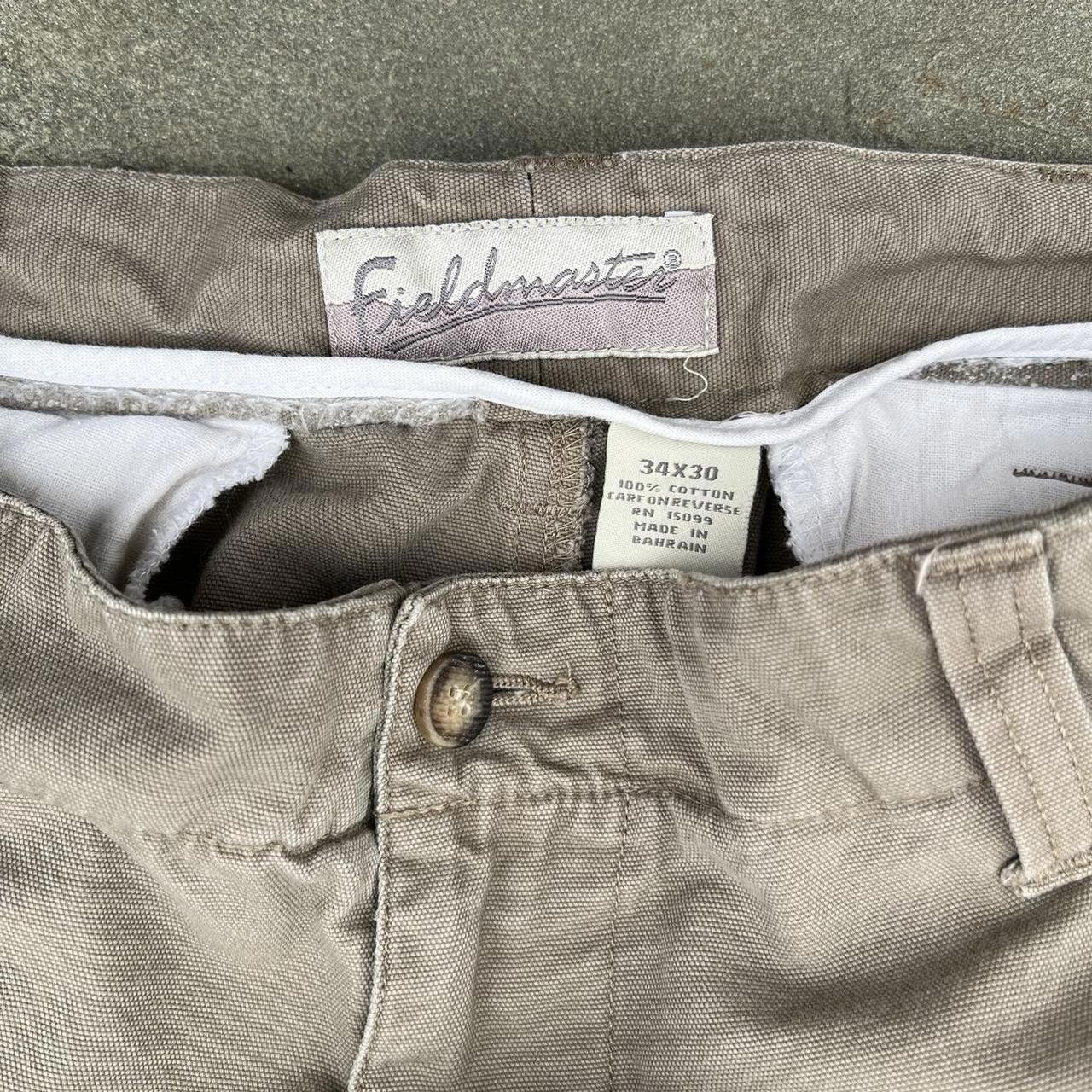 Fieldmaster Y2K Distressed Canvas Cargo Pants Size US 34 / EU 50 - 3 Thumbnail