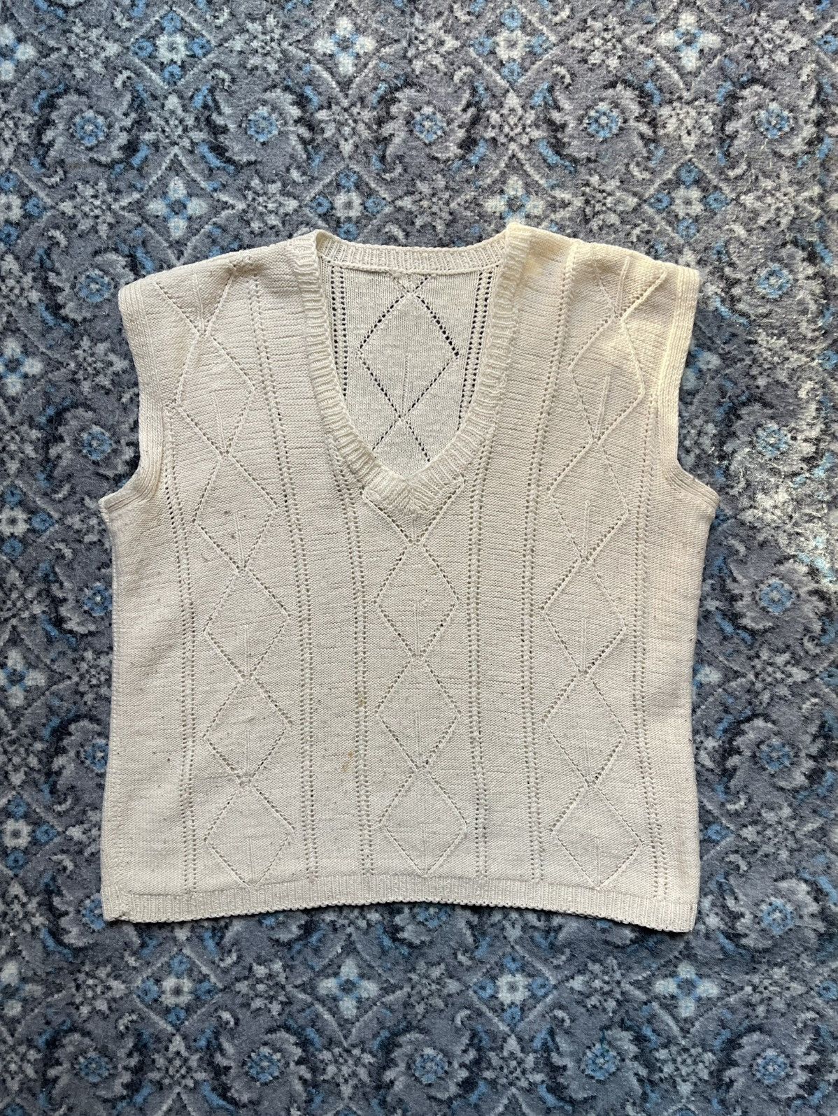 Vintage Vintage Wool Knit Vest Hand Made Size US L / EU 52-54 / 3 - 1 Thumbnail