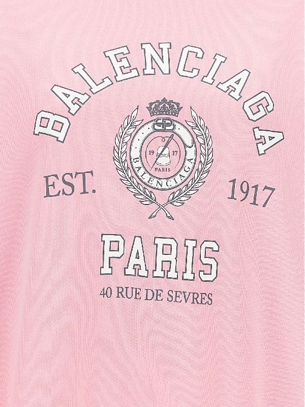 Balenciaga o1in1g0225 College 1917 Sweatshirt Regular Fit in Pink Size L / US 10 / IT 46 - 5 Thumbnail
