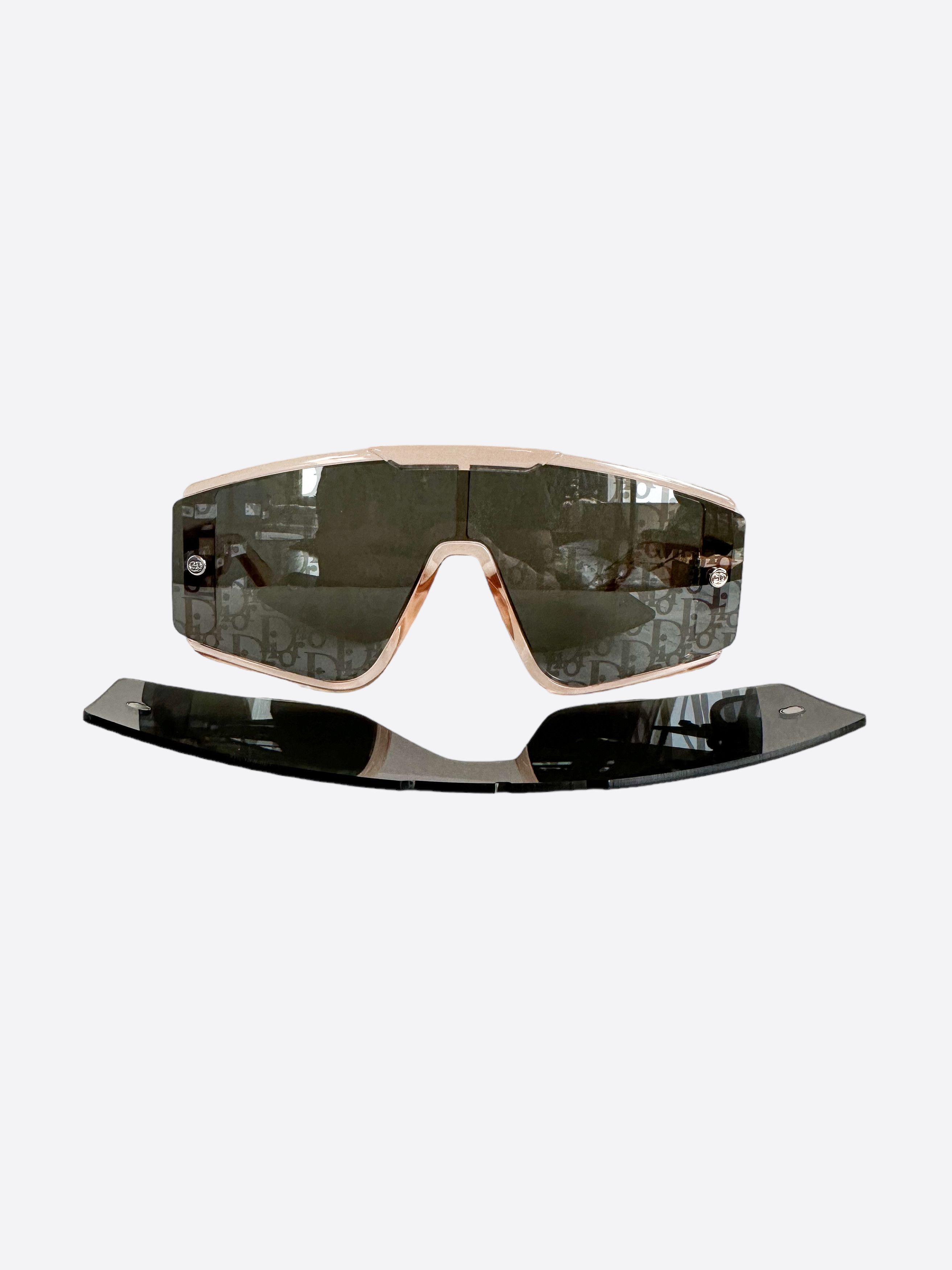 image of Dior Shiny Pink Oblique Mask Sunglasses, Men's